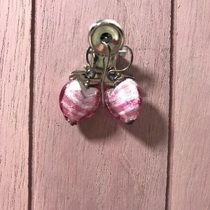 Pink Glass Earrings